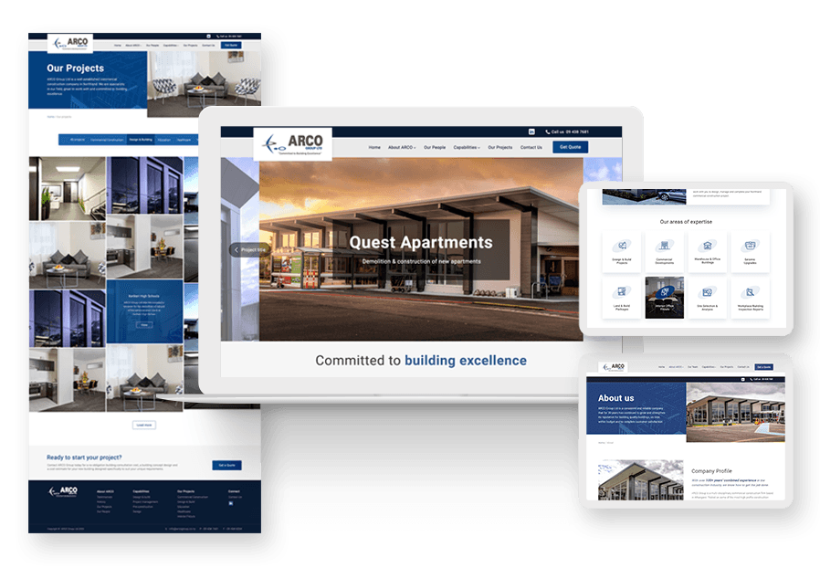 Mahondbelda created the website for construction company ARCO to present their services